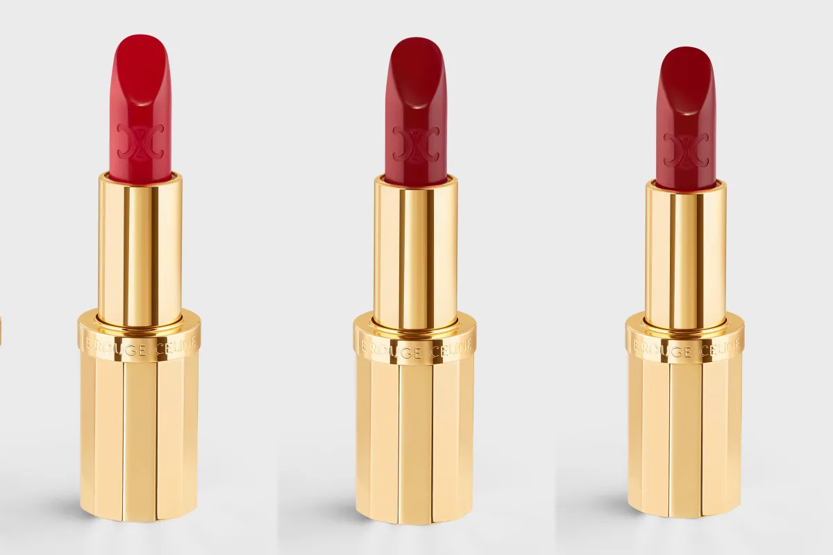 Le Rouge Celine จาก CELINE BEAUTÉ สี Dans Paris, Rouge Des Pres, Rouge Ava (จากซ้ายไปขวา)